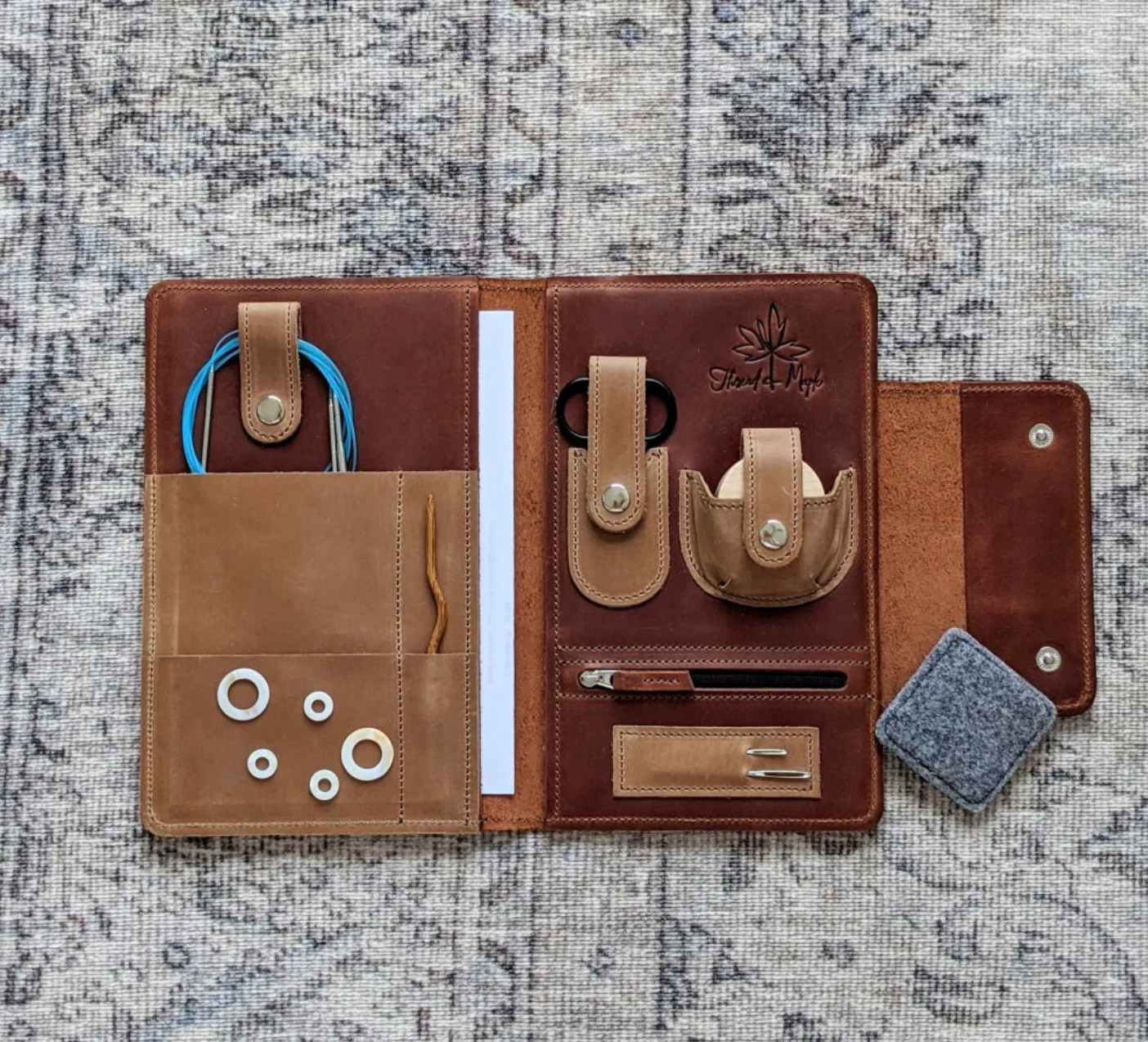 Notions Clutch - Coffret Accessoires Cuir Thread & Maple