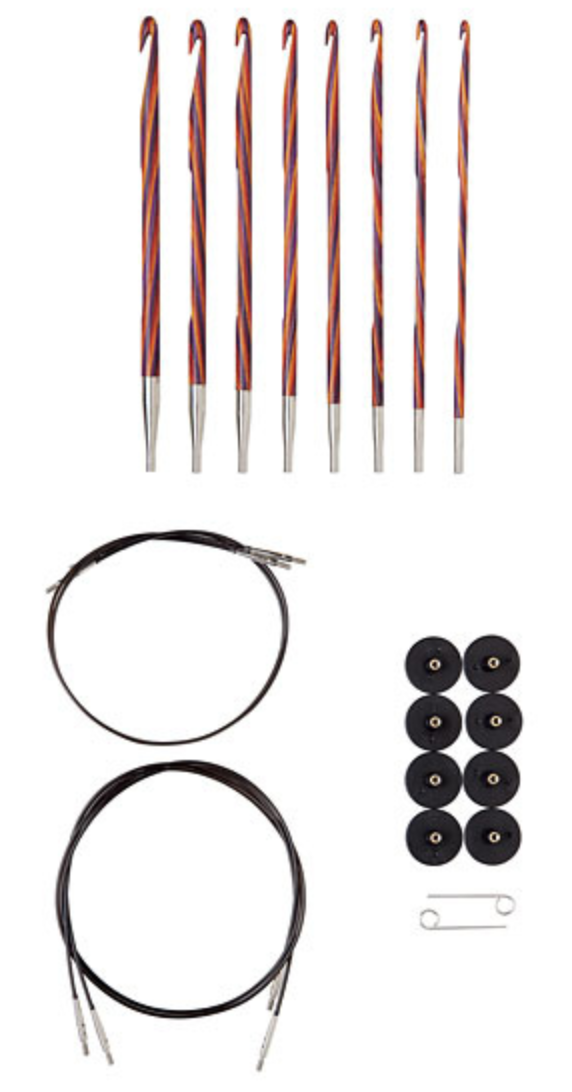 KnitPicks - Ensemble de crochet interchangeable Rainbow Wood