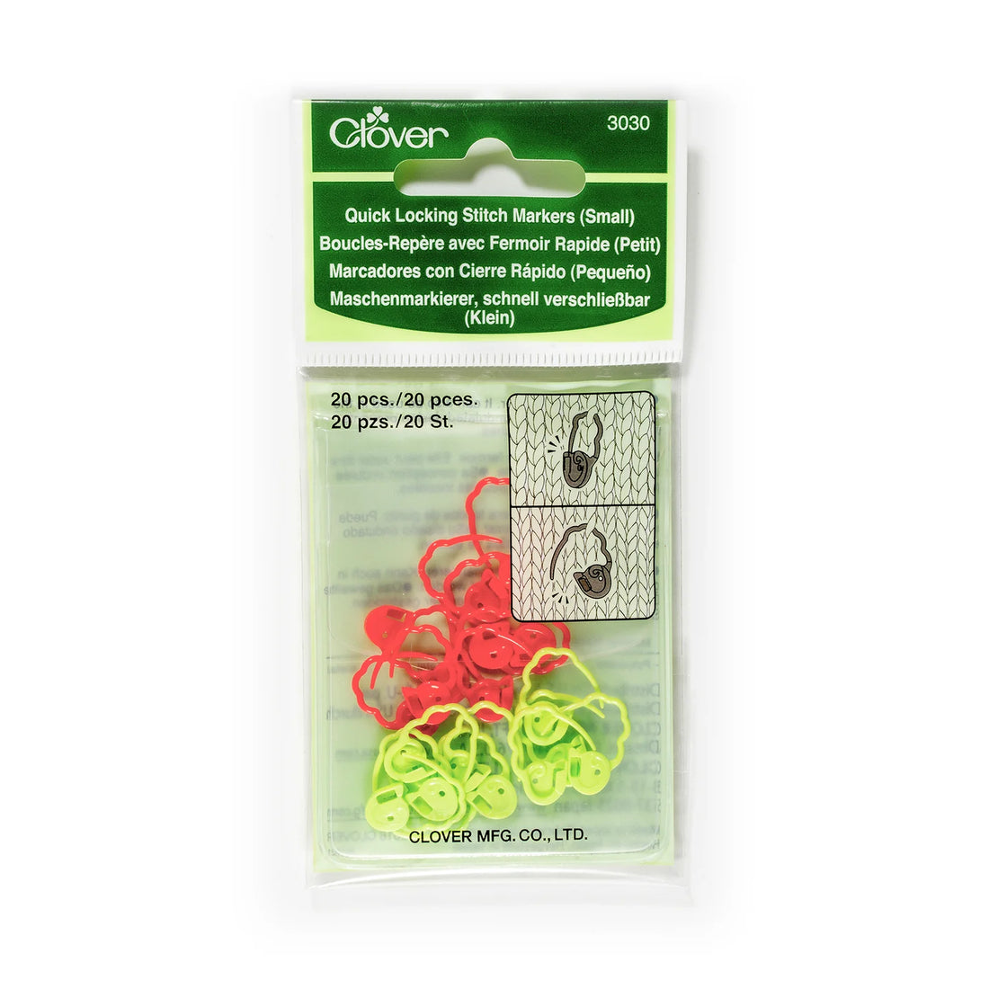 Quick Locking Stitch Markers (Small) - Boucles-Repère avec Fermoir Clover
