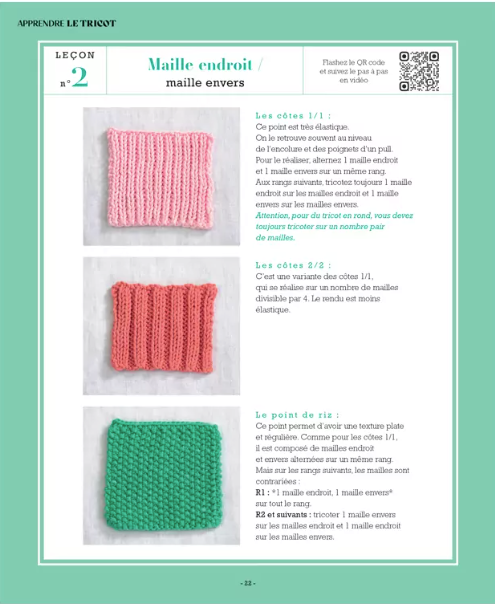 Apprendre le tricot en 10 leçons - Livre tricot