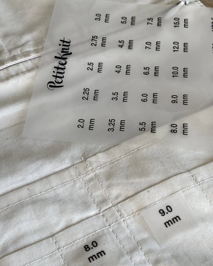 Étiquettes Thermocollantes pour Étuis à Aiguilles à tricoter - PetiteKnit