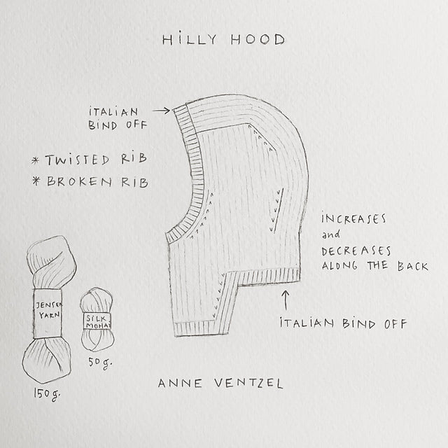 Kit de tricot - Hilly Hood par Anne Ventzel