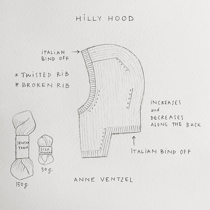 Kit de tricot - Hilly Hood par Anne Ventzel