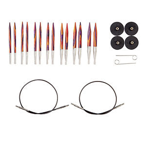 Knitpicks Ensemble d’aiguilles circulaires Rainbow Intercheangeables Courtes