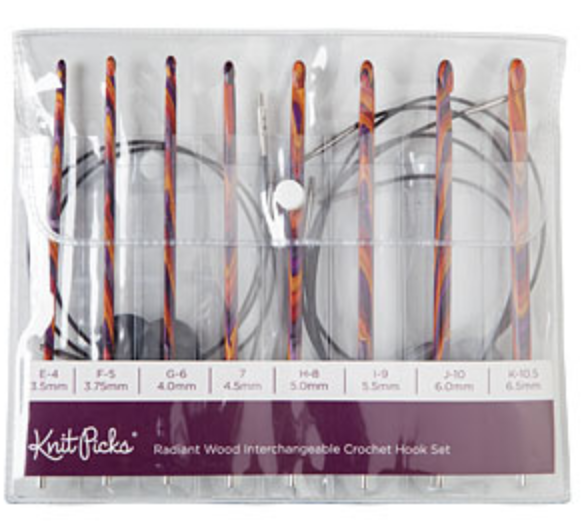KnitPicks - Ensemble de crochet interchangeable Rainbow  Wood