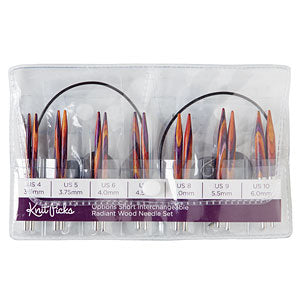 Knitpicks Ensemble d’aiguilles circulaires Rainbow Intercheangeables Courtes