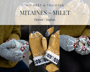 Kit Prêt-à-tricoter - Mitaines Milet
