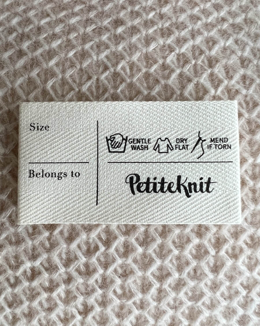 Étiquette entretien PetiteKnit - Care Label