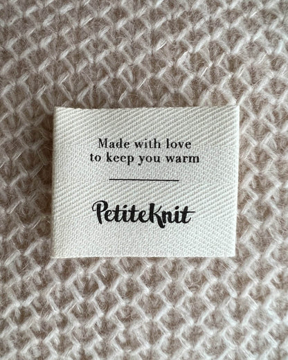 Étiquette &quot;Made with love to keep you warm &quot; - Petiteknit