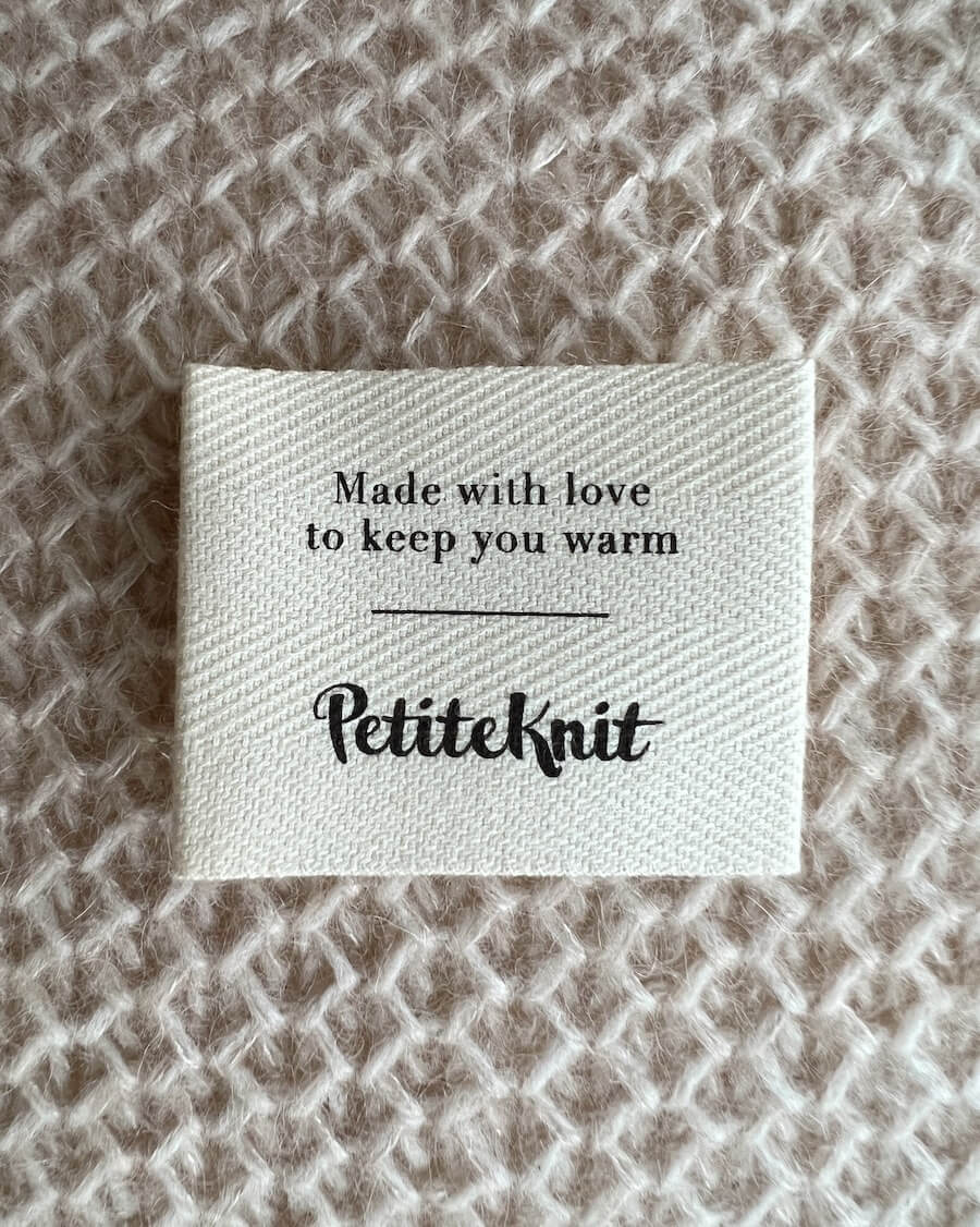 Étiquette "Made with love to keep you warm " - Petiteknit